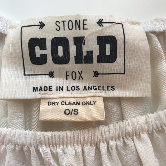 Stone Cold Fox cropped silk peasant top one size - Picture 6 of 7